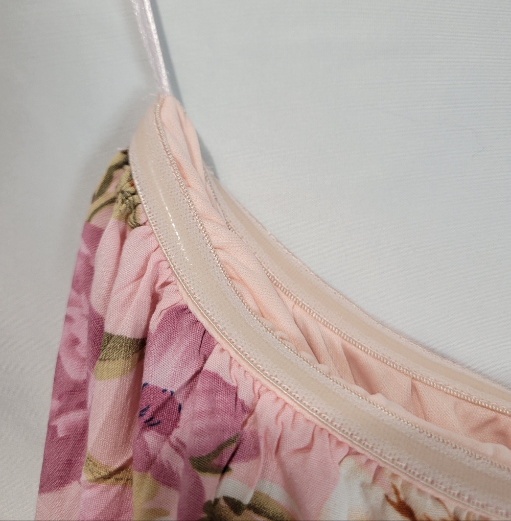 Pinkblush Floral Strapless Ruffle Chic Flowergarden FeminineMaxi Dress - Picture 9 of 15